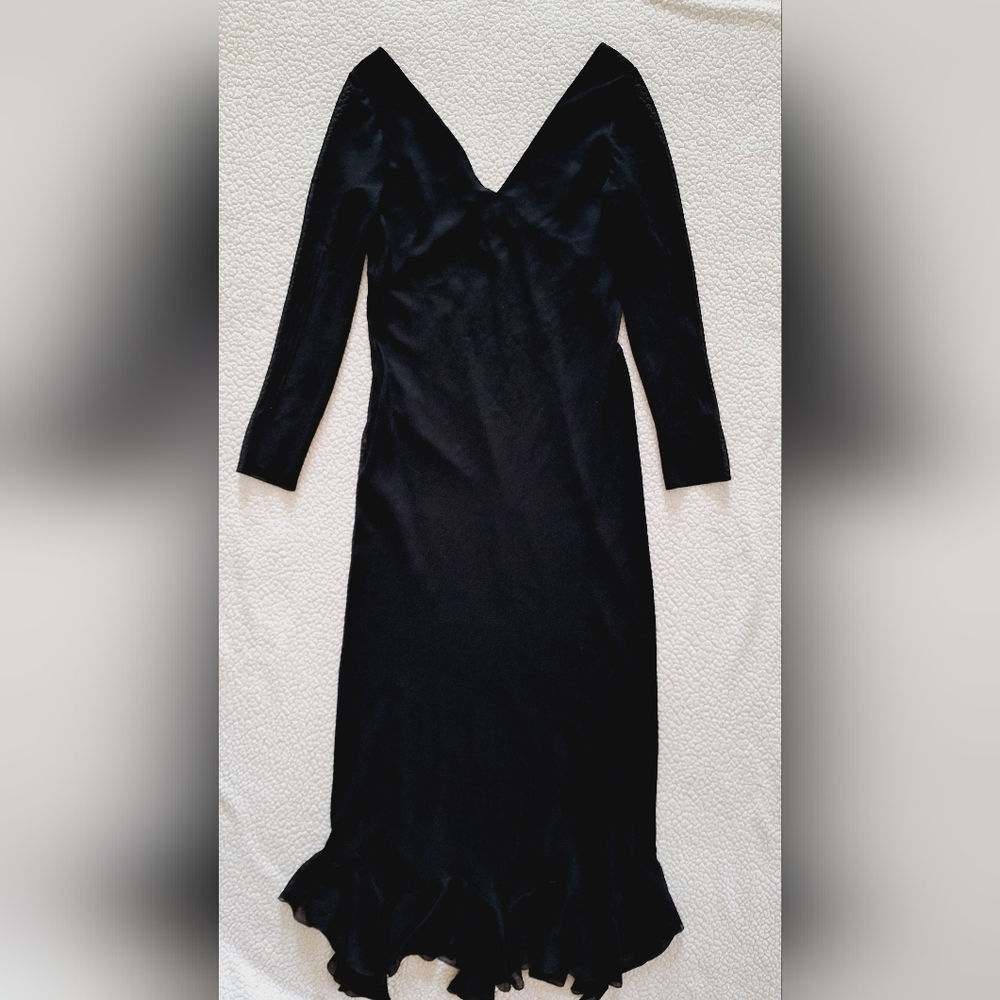 GIVENCHY Off Shoulder Maxi Dress Gown Black Sz 14 Org $5,995 - Picture 7 of 16